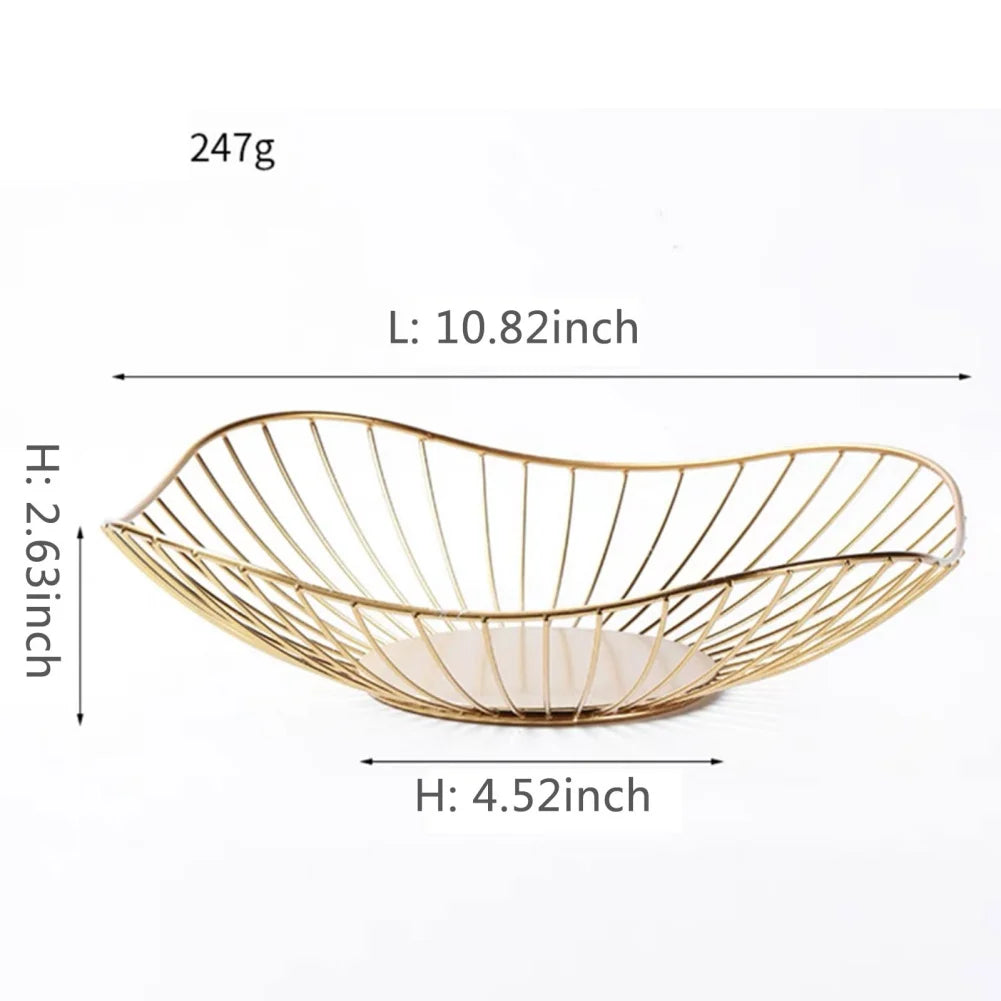 Lisslune | Fruit basket – iron – hollow drain basket – living room decor