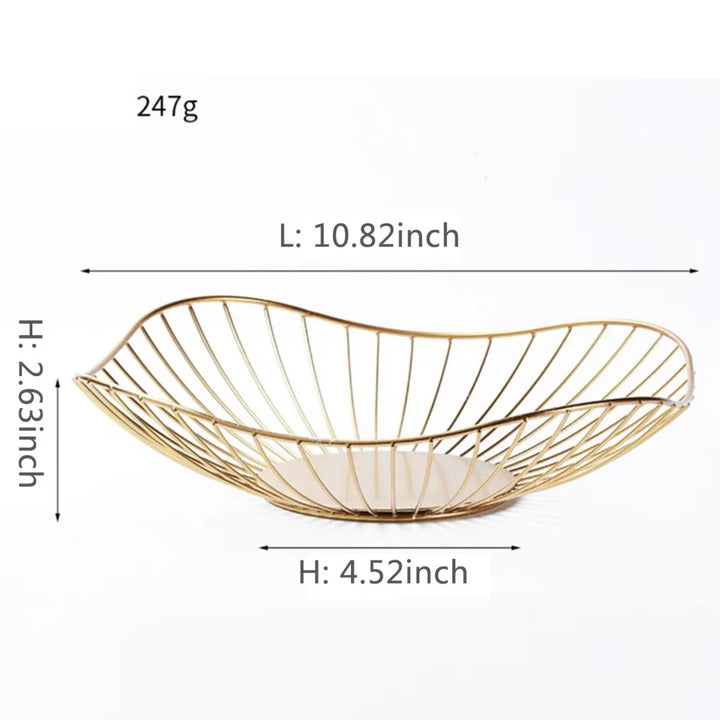 Lisslune | Fruit basket – iron – hollow drain basket – living room decor