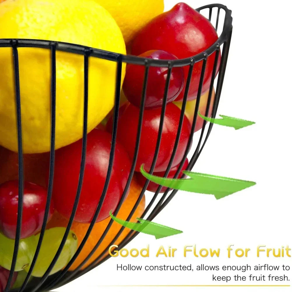 Lisslune | Fruit basket – iron – hollow drain basket – living room decor