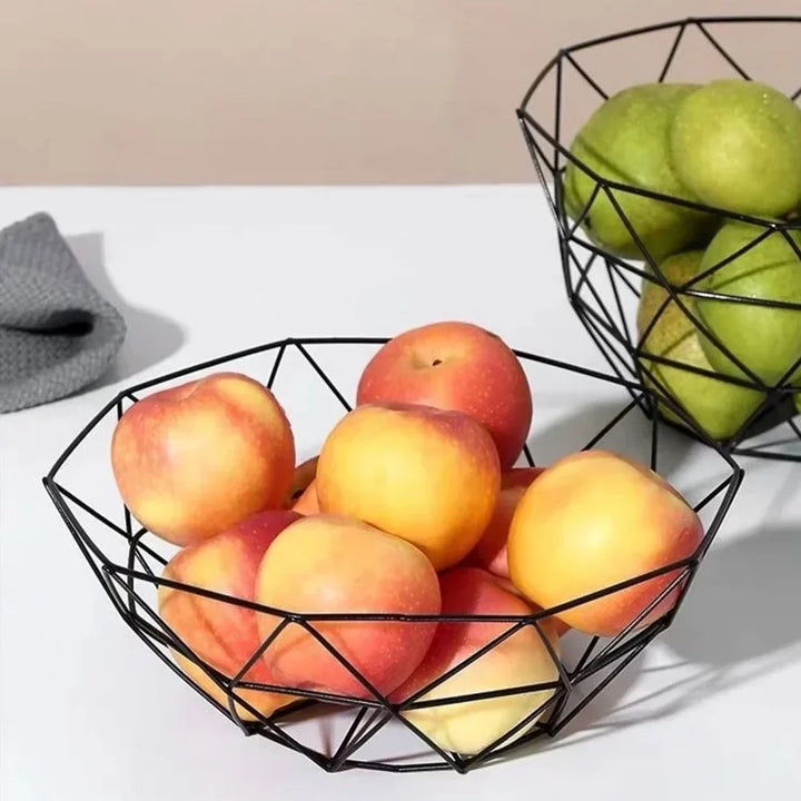 Lisslune | Fruit basket – iron – hollow drain basket – living room decor