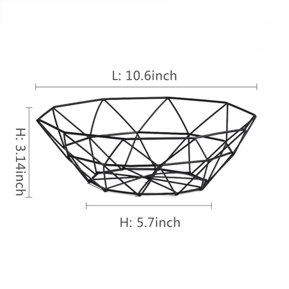 Lisslune | Fruit basket – iron – hollow drain basket – living room decor