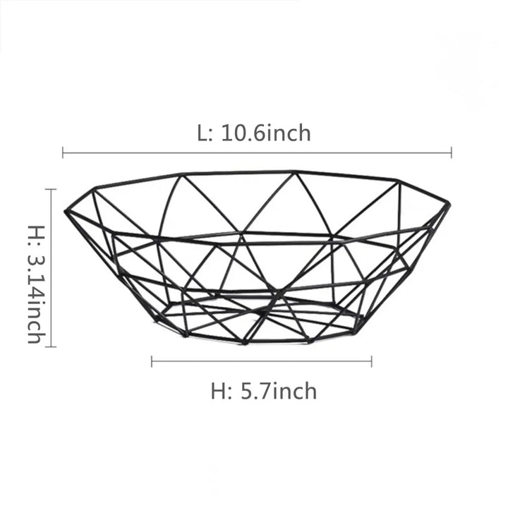 Lisslune | Fruit basket – iron – hollow drain basket – living room decor