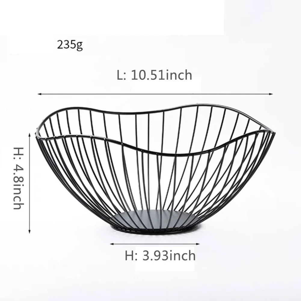 Lisslune | Fruit basket – iron – hollow drain basket – living room decor
