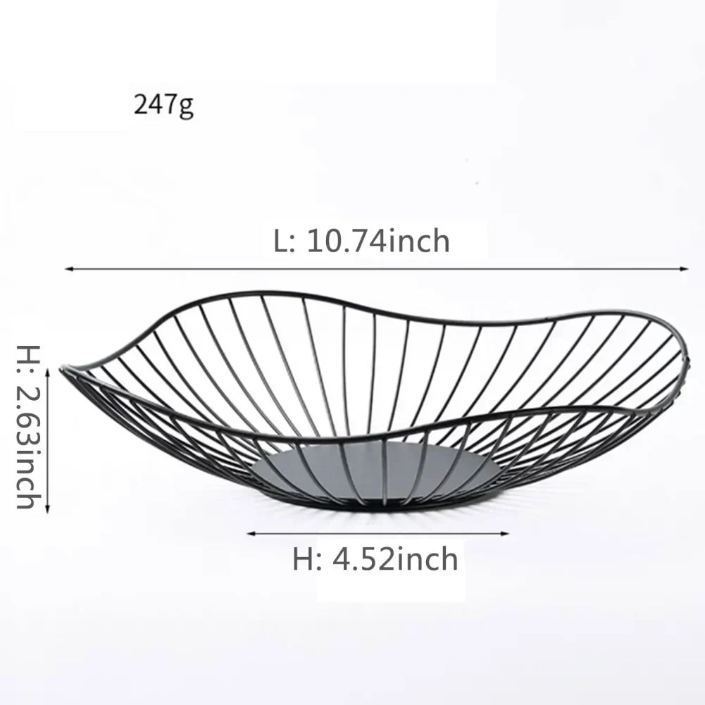 Lisslune | Fruit basket – iron – hollow drain basket – living room decor