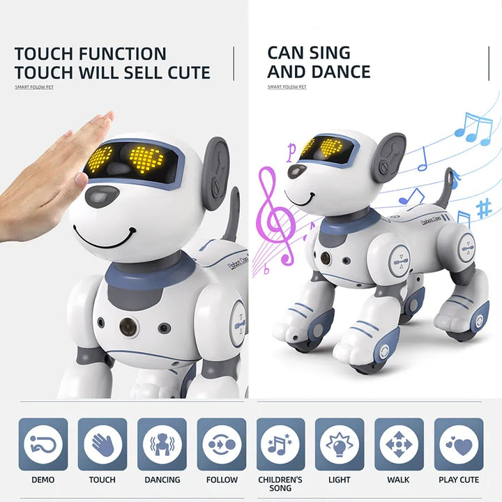 Lisslune | Robot Electronics Dog, Stunt Dog, Voice Command, Programmable Touch Sense, Music Song, Robot Dog for Children's Toy