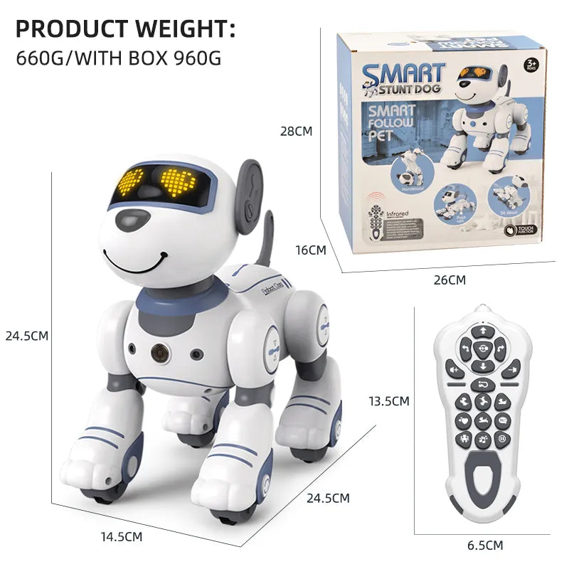 Lisslune | Robot Electronics Dog, Stunt Dog, Voice Command, Programmable Touch Sense, Music Song, Robot Dog for Children's Toy