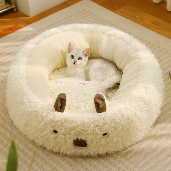 Lisslune | Alpaca-shaped, fluffy, warm, detachable dog and cat bed