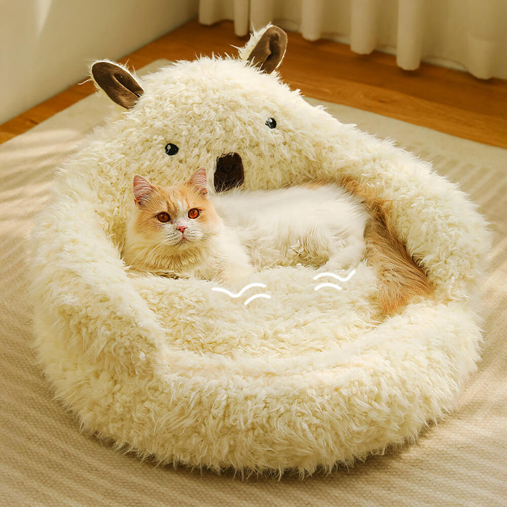 Lisslune | Alpaca-shaped, fluffy, warm, detachable dog and cat bed