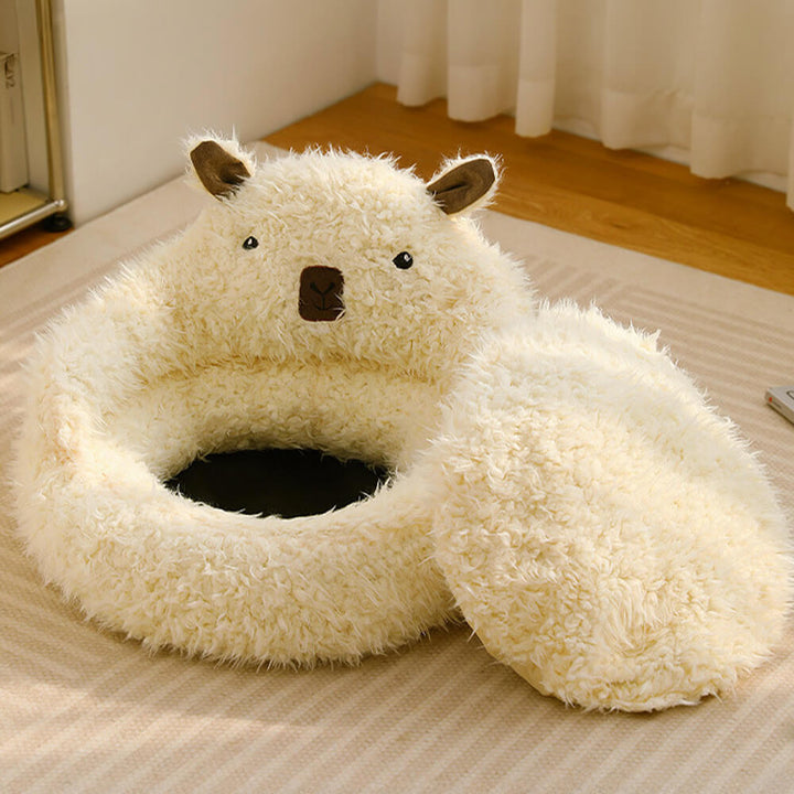 Lisslune | Alpaca-shaped, fluffy, warm, detachable dog and cat bed