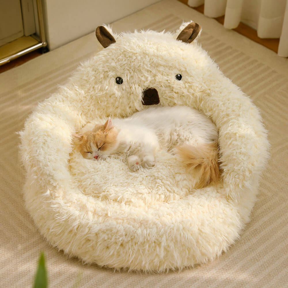 Lisslune | Alpaca-shaped, fluffy, warm, detachable dog and cat bed