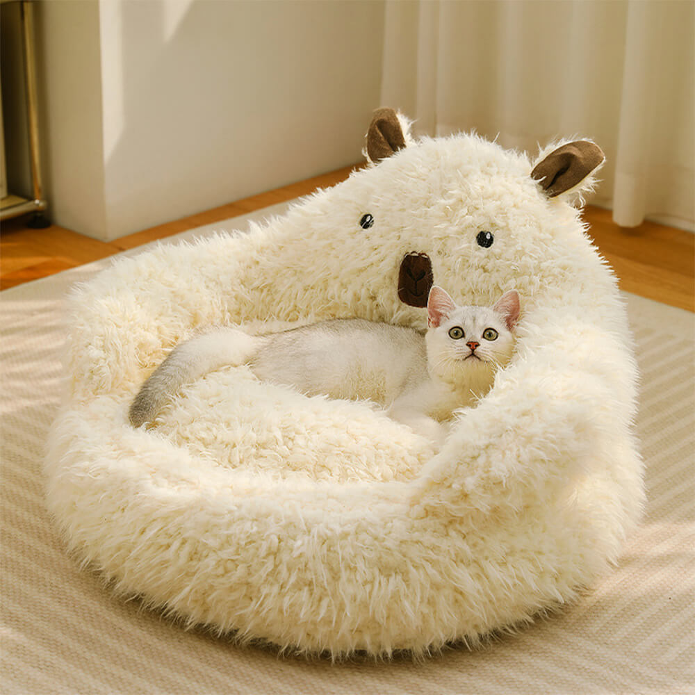 Lisslune | Alpaca-shaped, fluffy, warm, detachable dog and cat bed