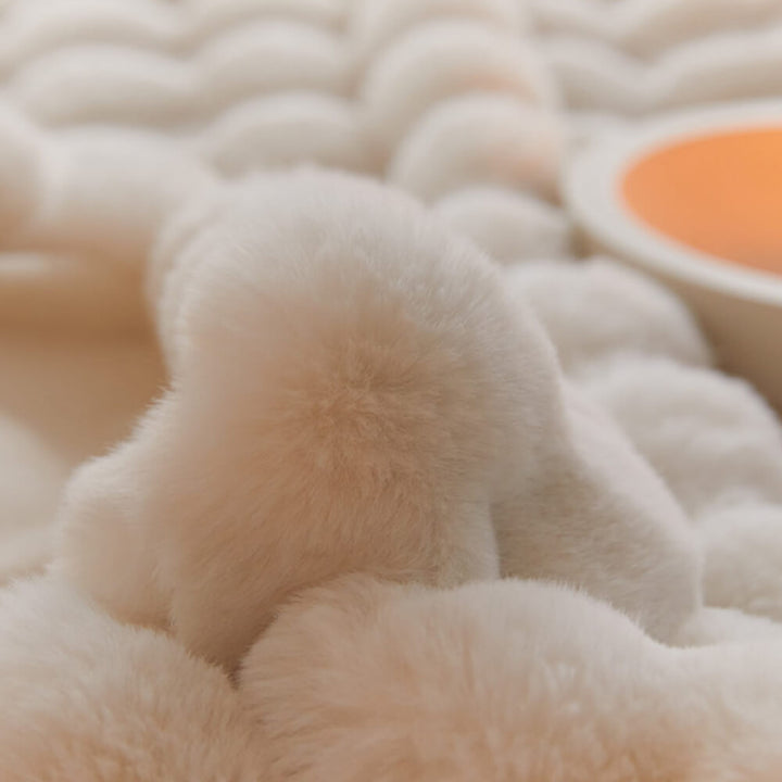 Lisslune | Premium Bubble Double Layer Thick Synthetic Rabbit Fur Blanket
