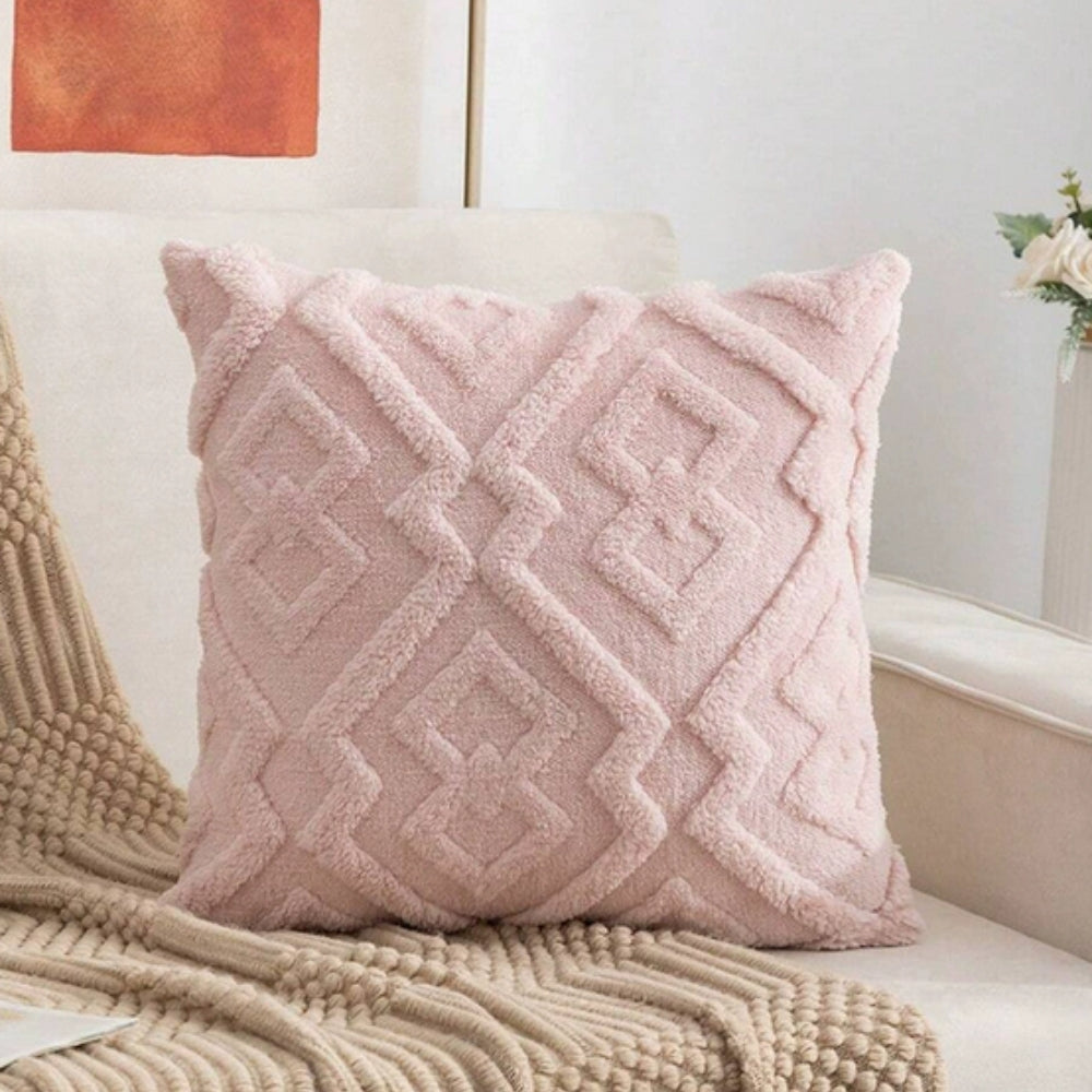 Lisslune | Fuzzy Diamond Pattern Cushion Cover