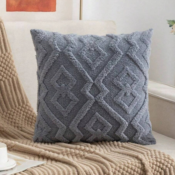 Lisslune | Fuzzy Diamond Pattern Cushion Cover