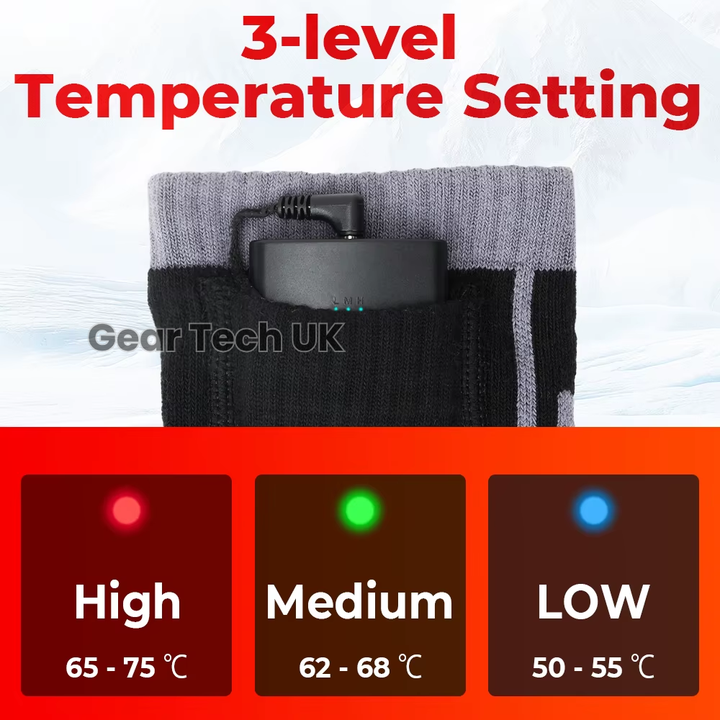Lisslune | Rechargeable Heated Ski Socks & Foot Warmers – Electric Thermal Socks for Skiing, Snowboarding & Winter Sports UK