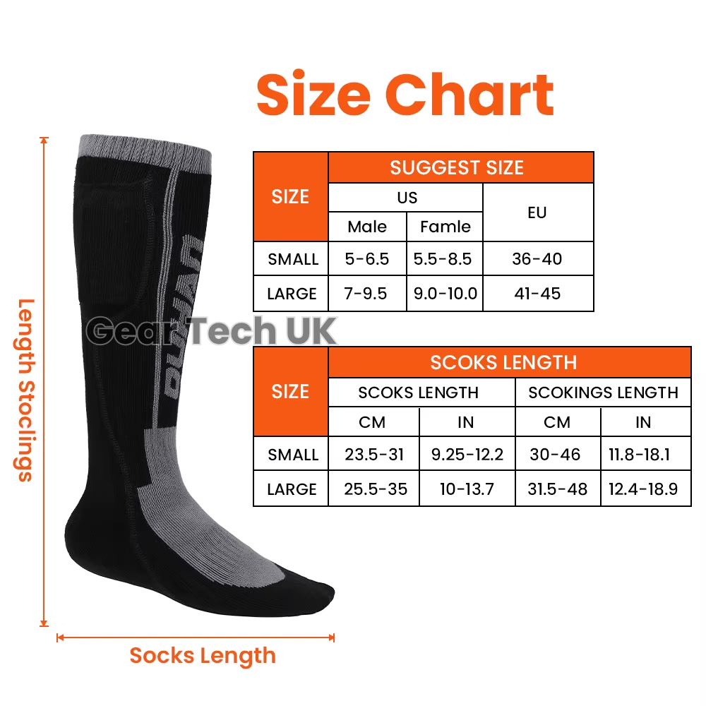 Lisslune | Rechargeable Heated Ski Socks & Foot Warmers – Electric Thermal Socks for Skiing, Snowboarding & Winter Sports UK