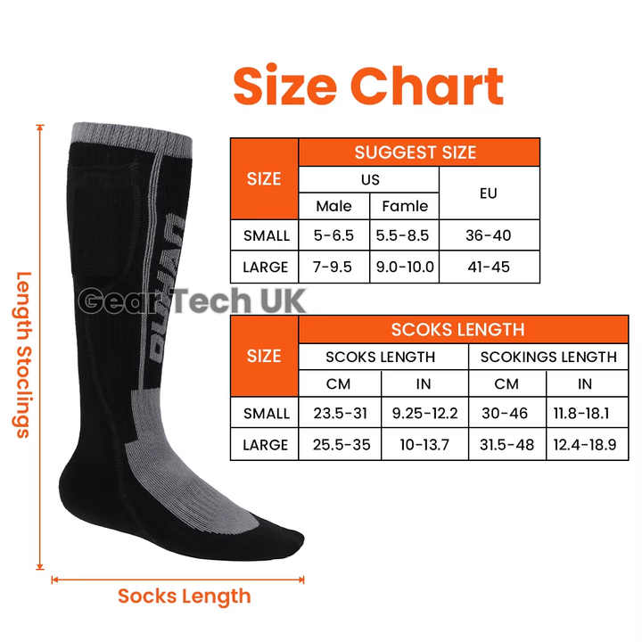 Lisslune | Rechargeable Heated Ski Socks & Foot Warmers – Electric Thermal Socks for Skiing, Snowboarding & Winter Sports UK