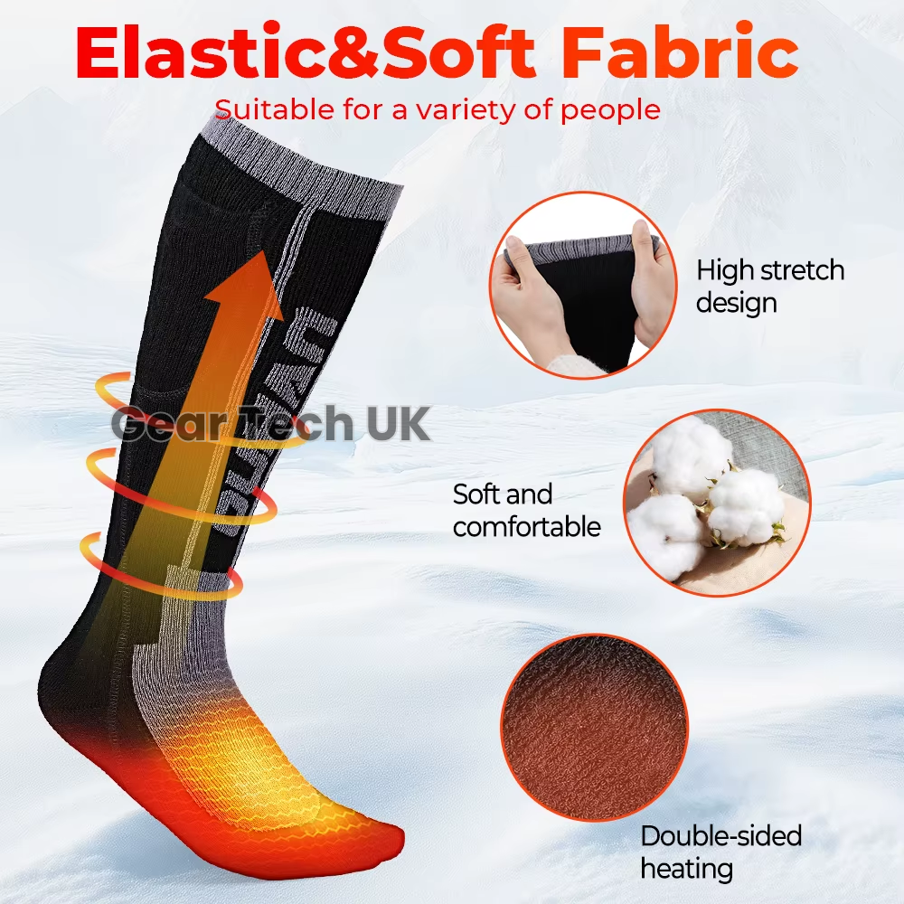 Lisslune | Rechargeable Heated Ski Socks & Foot Warmers – Electric Thermal Socks for Skiing, Snowboarding & Winter Sports UK
