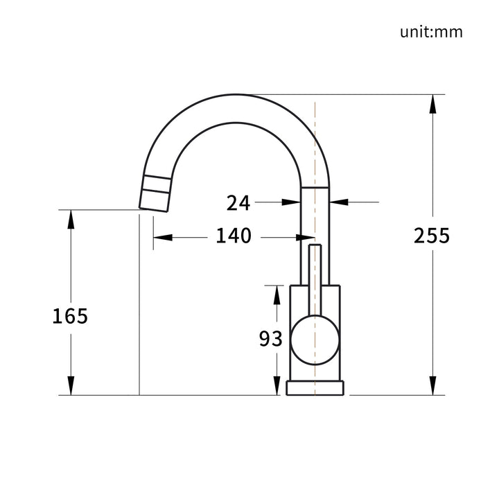 Lisslune | Stainless Steel Low Pressure Basin Mixer Brushed Single Lever Faucet Bathroom