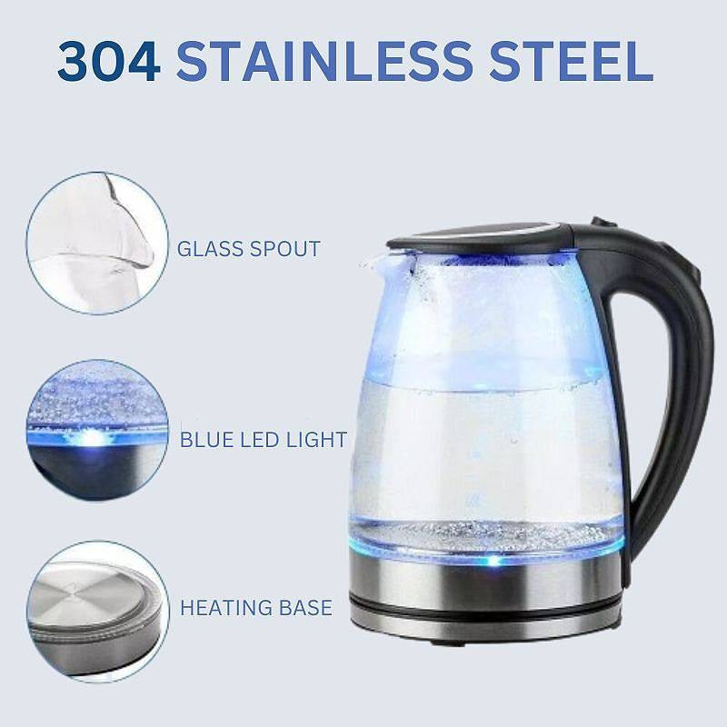 Lisslune | 1.8L Electric Glass Kettle with LED Illumination