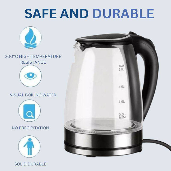 Lisslune | 1.8L Electric Glass Kettle with LED Illumination