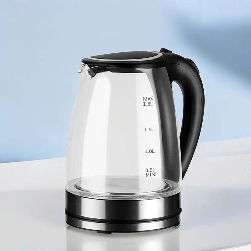 Lisslune | 1.8L Electric Glass Kettle with Blue LED Light