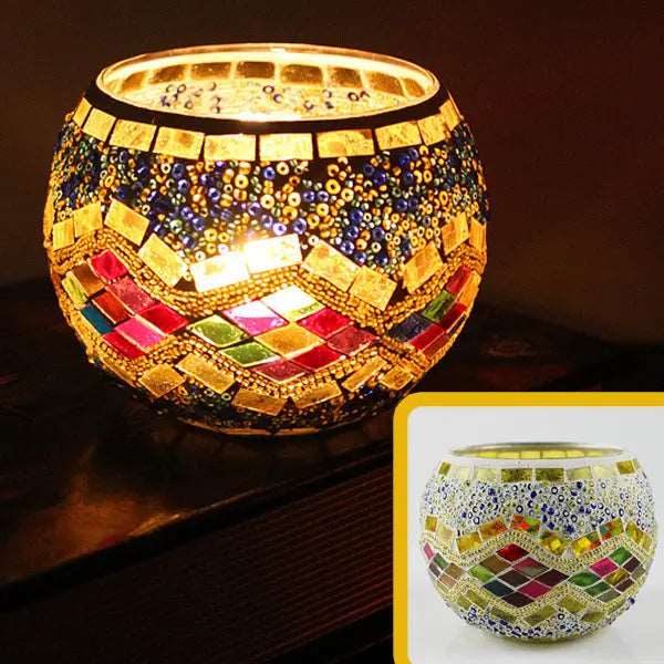 Lisslune | Decorative Glass Candle Holder for Warm Light