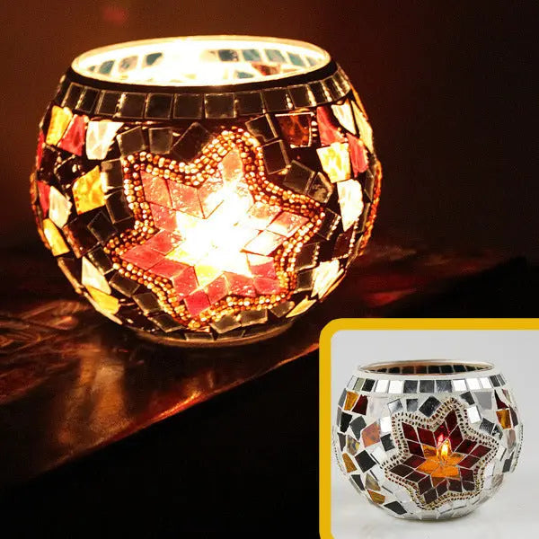 Lisslune | Decorative Glass Candle Holder for Warm Light