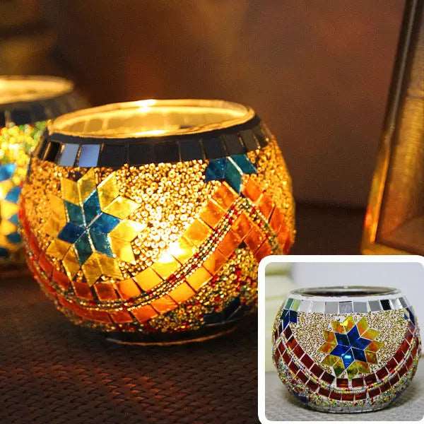 Lisslune | Decorative Glass Candle Holder for Warm Light