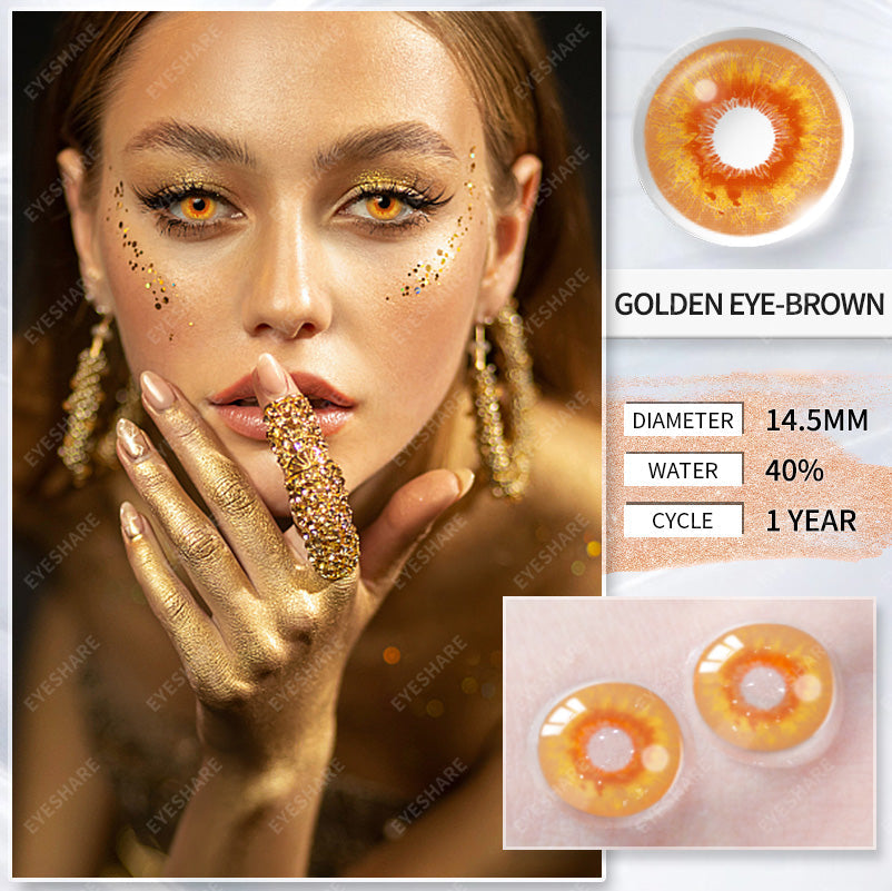 Rynx Cosplay Goldeneye Brown 14.5mm 1 Pair | 1 Year