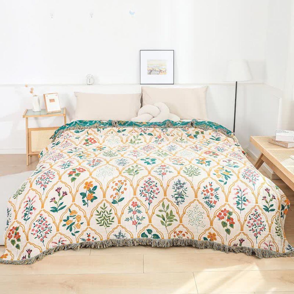 Lisslune | Garden Reverie Cotton Blanket
