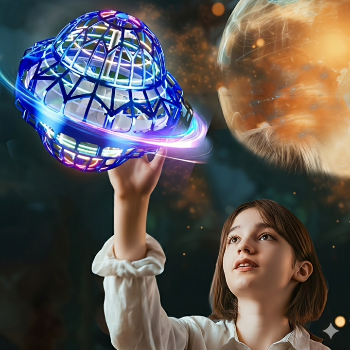 Lisslune | Hand-Operated UFO Flying Ball Toy –  Hovering Drone with LED Lights, Boomerang Effect, Perfect Christmas Gift for Kids