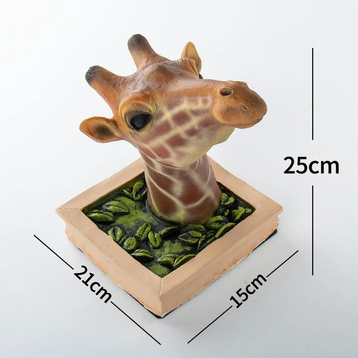 Lisslune | Giraffe Head - Wall Decoration - 3D Sculpture - Lifelike Decoration