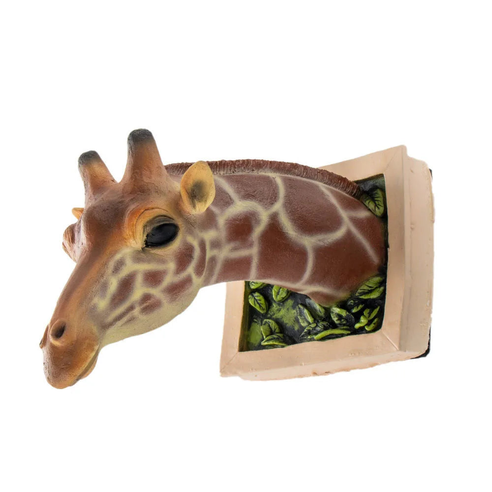 Lisslune | Giraffe Head - Wall Decoration - 3D Sculpture - Lifelike Decoration