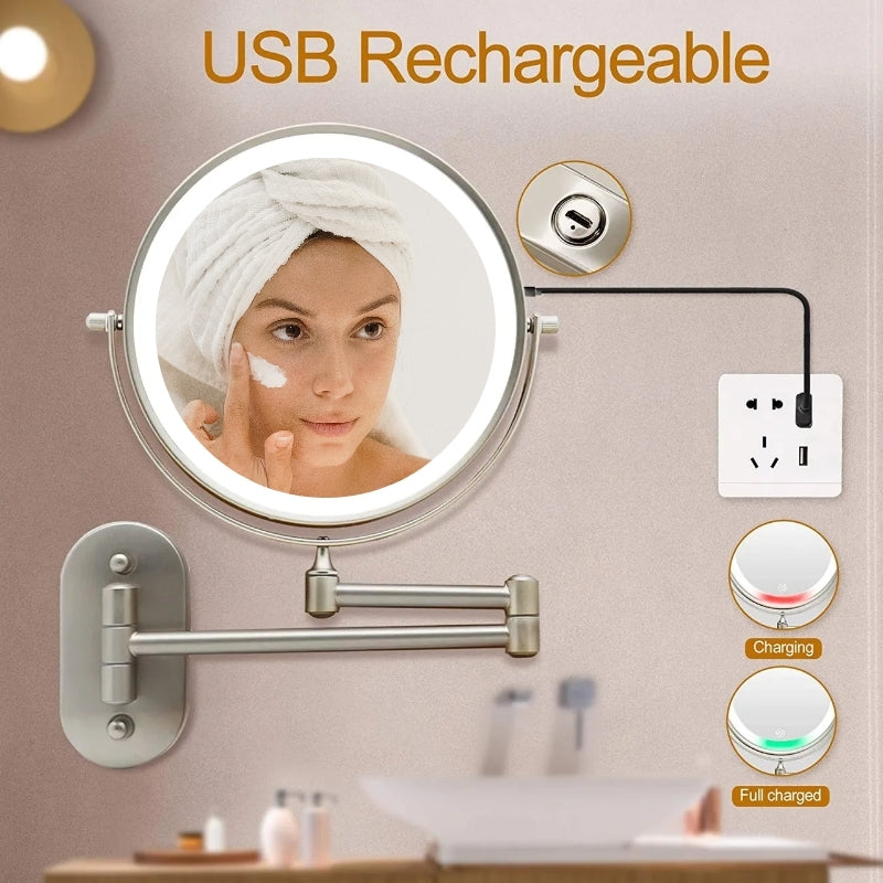 Lisslune | GlamGlow Deluxe LED Makeup Mirror – Magnifying Vanity Mirror with Dimmable Light