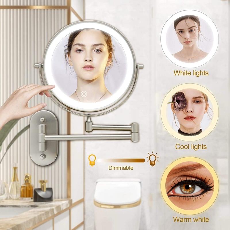 Lisslune | GlamGlow Deluxe LED Makeup Mirror – Magnifying Vanity Mirror with Dimmable Light