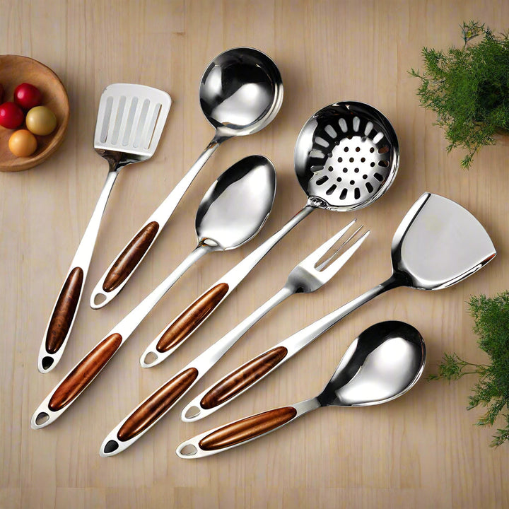 Lisslune | Stainless Steel Kitchen Utensil Set | 10-Piece Cooking Tools for Home Chefs & Baking