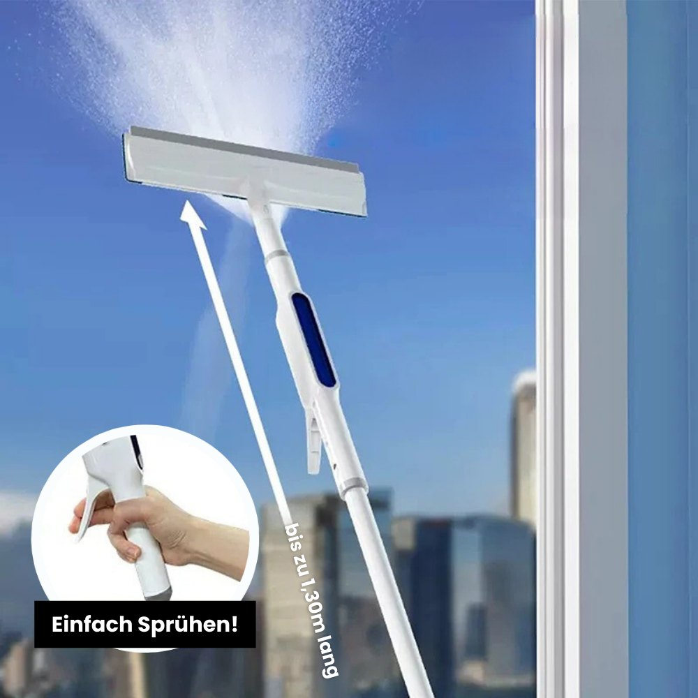 Lisslune | 3-in-1 Rotatable Window Cleaner with Telescopic Handle and Spray Function
