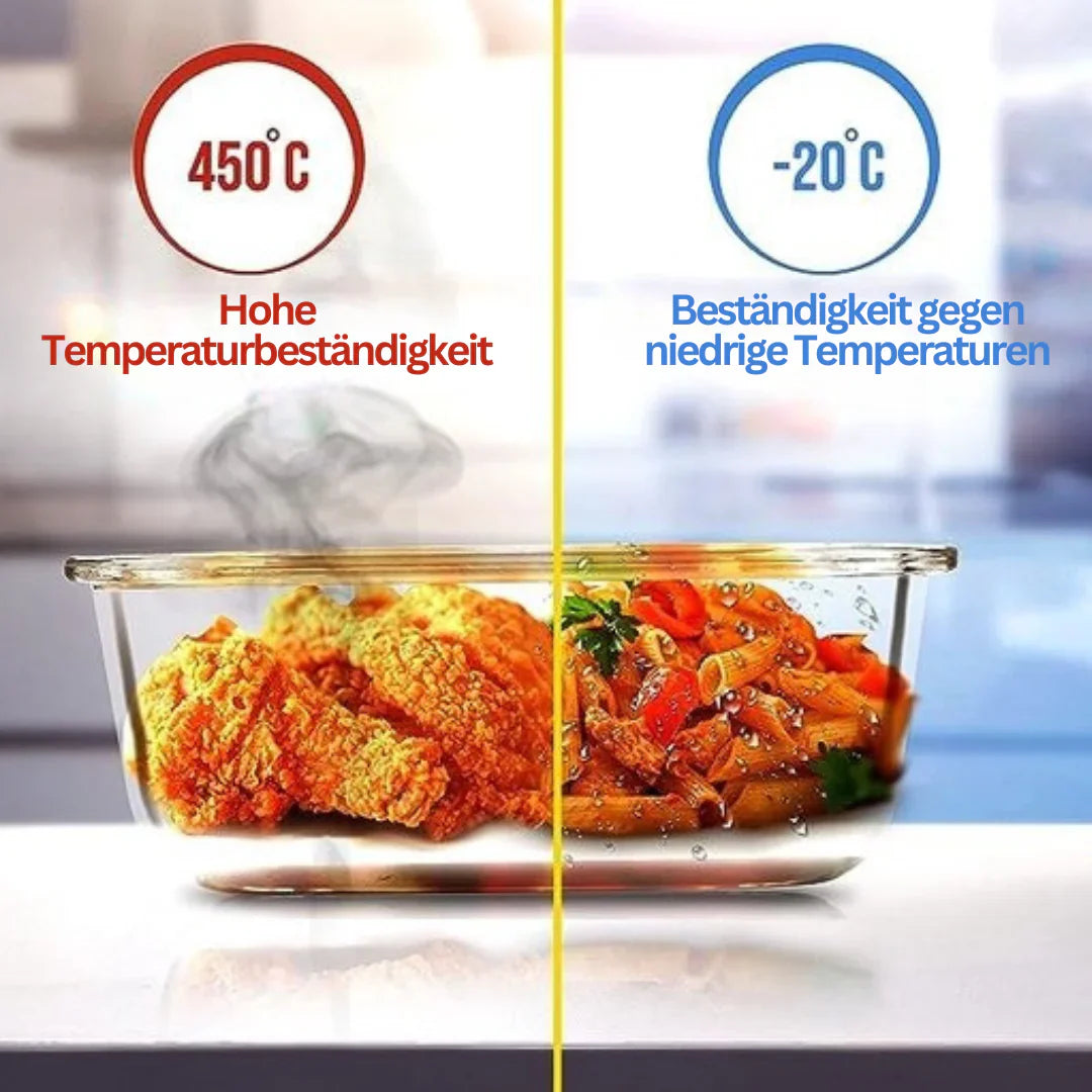Lisslune | Glass Fresh Storage Containers Set – Airtight Storage Containers with Lid for Kitchen & Meal Prep