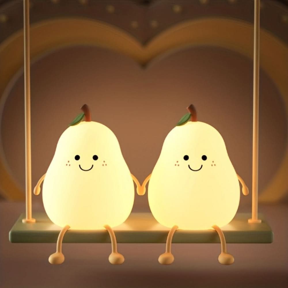 Lisslune | GlowPear Rechargeable Silicone Night Light for Kids