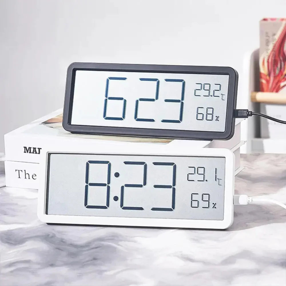 Lisslune | GlowTime – Digital LED Wall Clock with Temperature & Humidity Display
