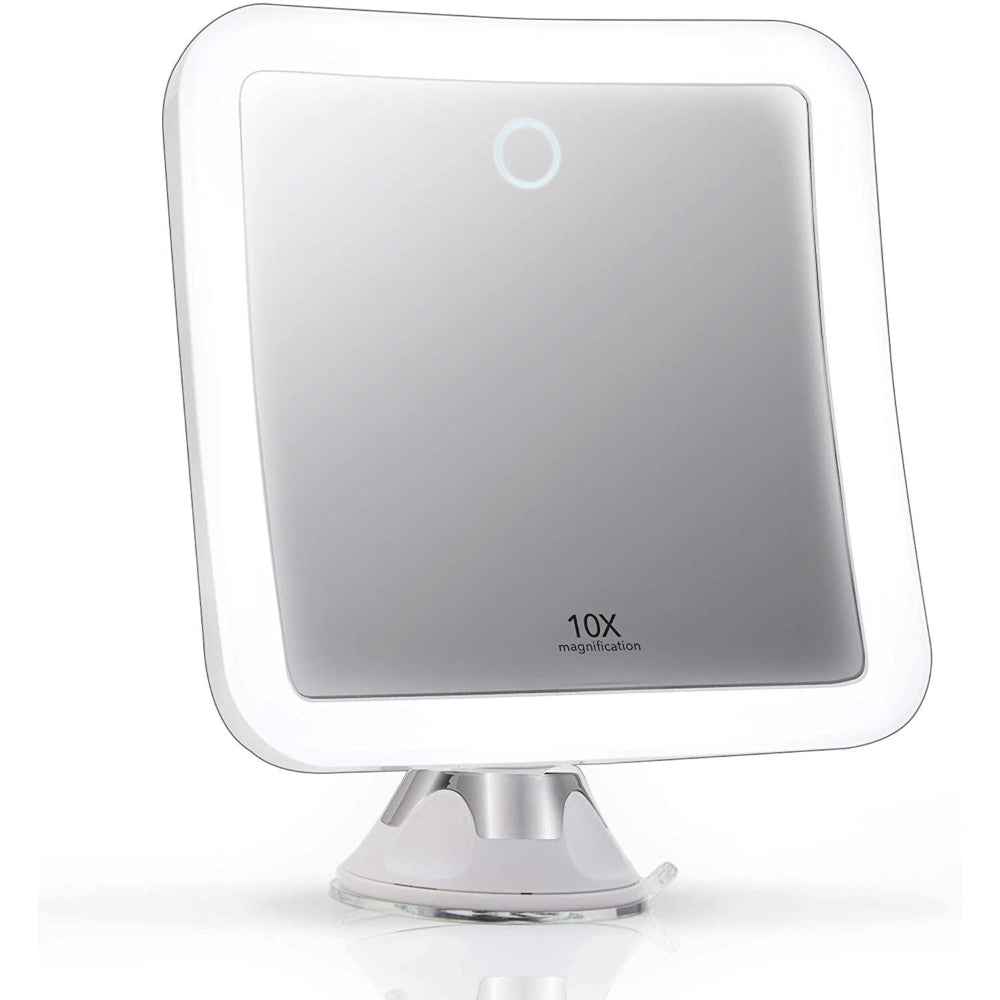 Lisslune | GlowView 10X Lighted Magnifying Mirror with LED & Suction Mount – Portable Makeup Mirror