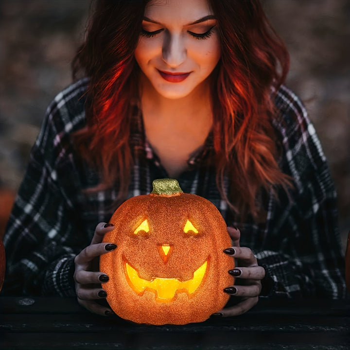 Lisslune | Glowing Jack O’Lantern – Light-Up Battery Halloween Pumpkin Decor