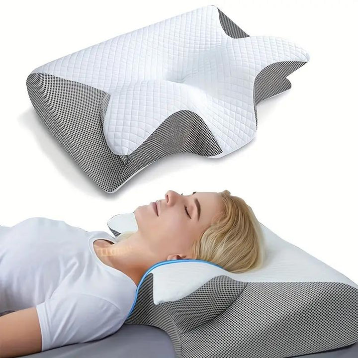 Lisslune | SleepEase Butterfly Memory Foam Pillow – Ergonomic Support for Side and Back Sleepers