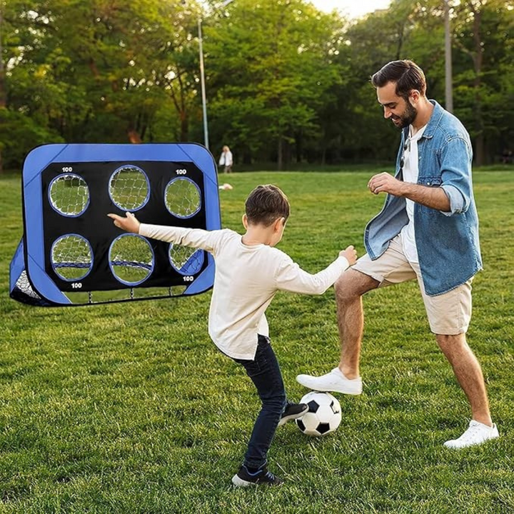 Lisslune | PlayMax Foldable Football Goal – Kids 4-in-1 Portable Soccer Net for Training & Outdoor Play