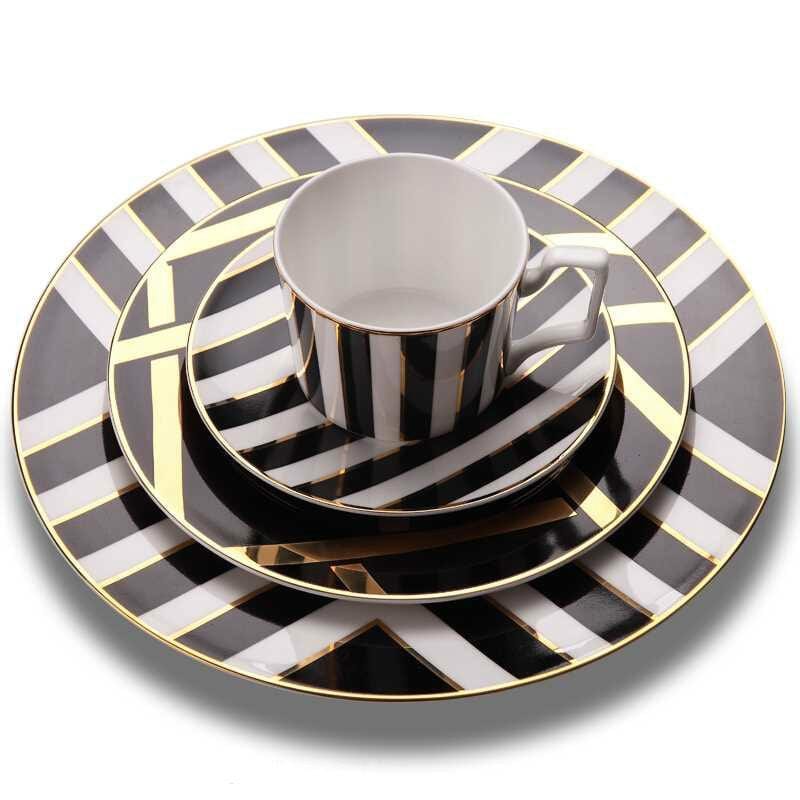 Lisslune | Classic 4-Piece Mozart Dinner Set – Porcelain Tableware for Formal Dining & Special Occasions