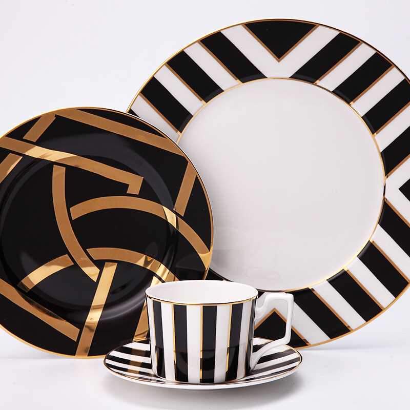 Lisslune | Classic 4-Piece Mozart Dinner Set – Porcelain Tableware for Formal Dining & Special Occasions