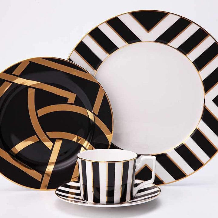 Lisslune | Classic 4-Piece Mozart Dinner Set – Porcelain Tableware for Formal Dining & Special Occasions