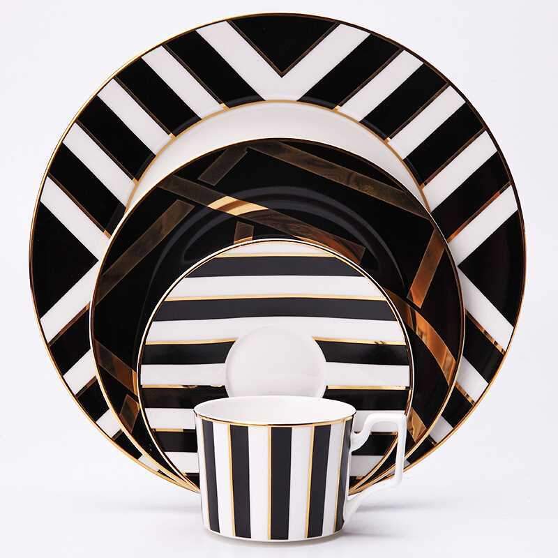 Lisslune | Classic 4-Piece Mozart Dinner Set – Porcelain Tableware for Formal Dining & Special Occasions