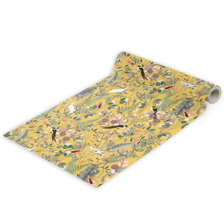 Lisslune | Golden Canopy Bird and Leaf Peelable Wallpaper